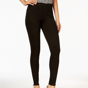 Hue Moto Denim Leggings Black